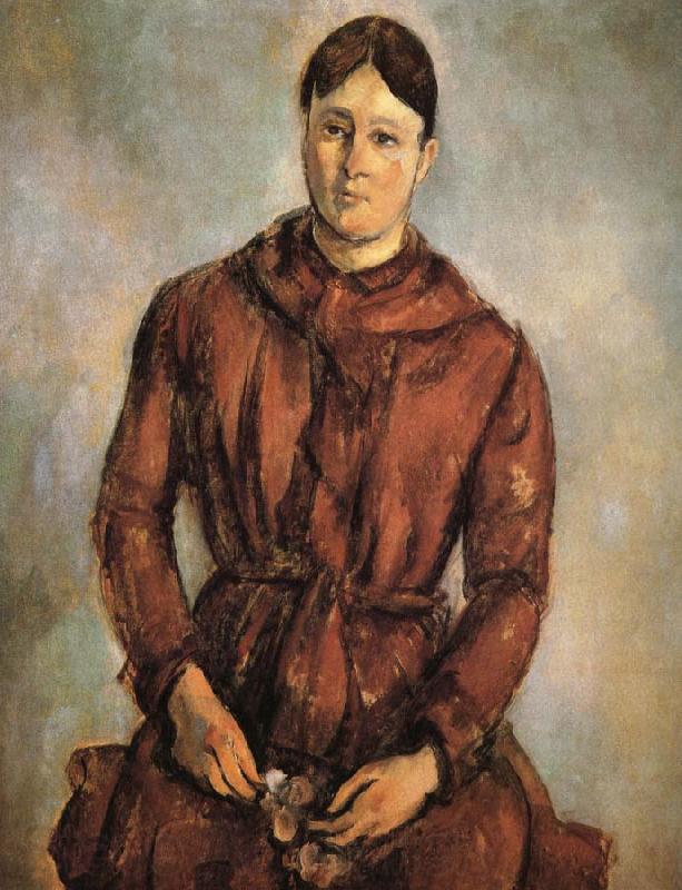 Paul Cezanne to wear red clothes Mrs Cezanne Norge oil painting art